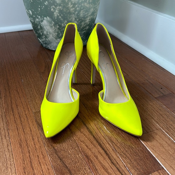 Jessica Simpson Shoes - Jessica Simpson neon yellow stiletto heels. Worn twice.